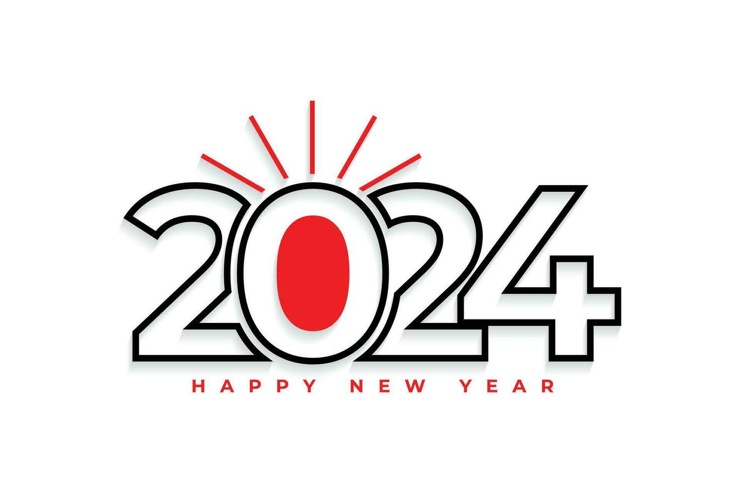 Happy New Year 2024 creative trendy text typography design vector