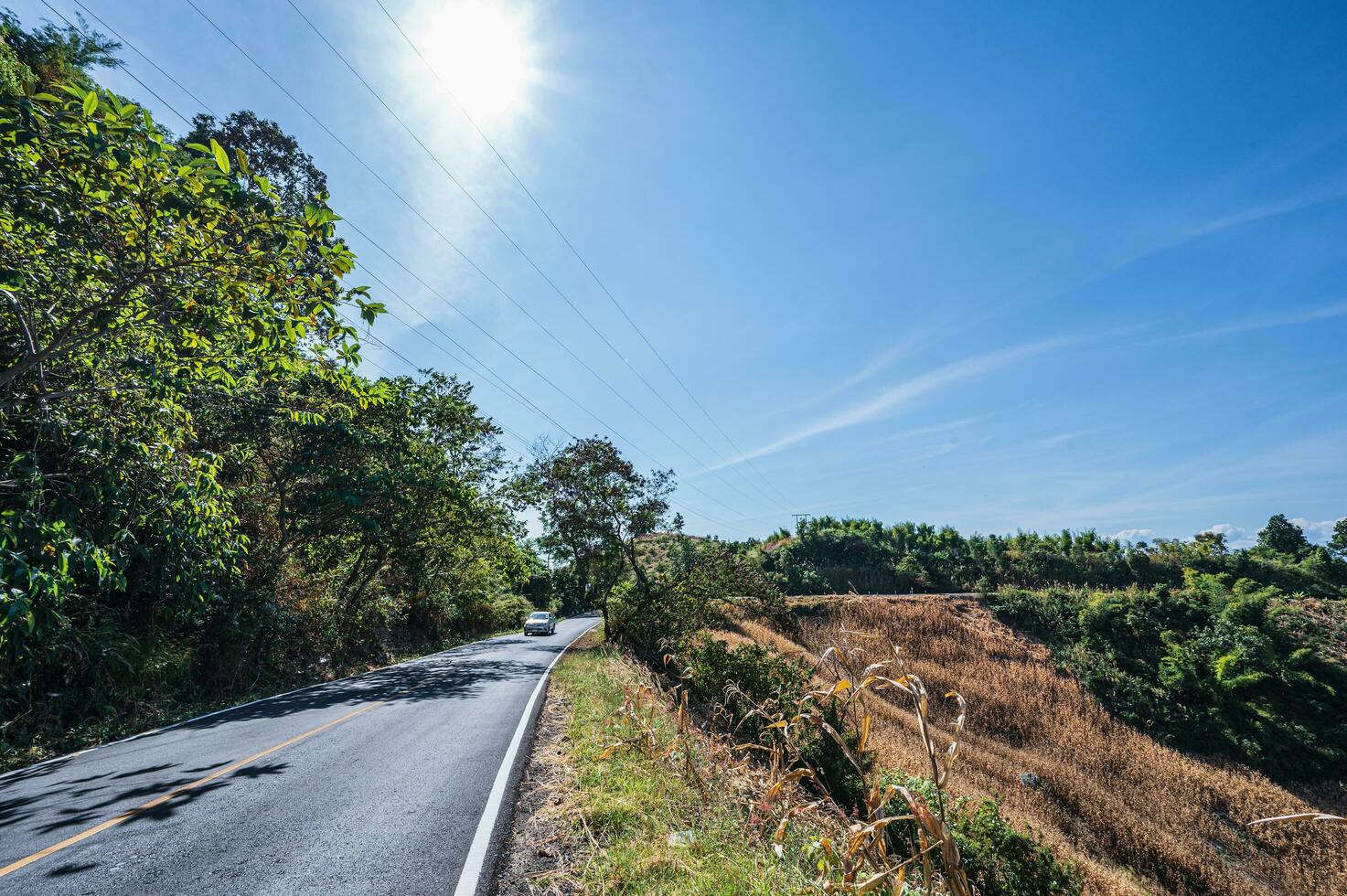 Beautiful road in the rural of nan city thailand.Nan is a rural province in northern Thailand bordering Laos photo