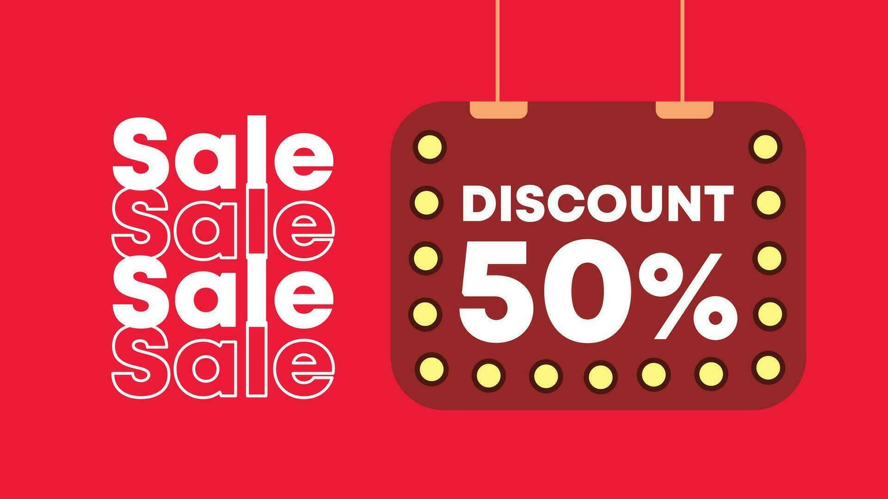 animated marketing promotion 50 percent discount sale template vector