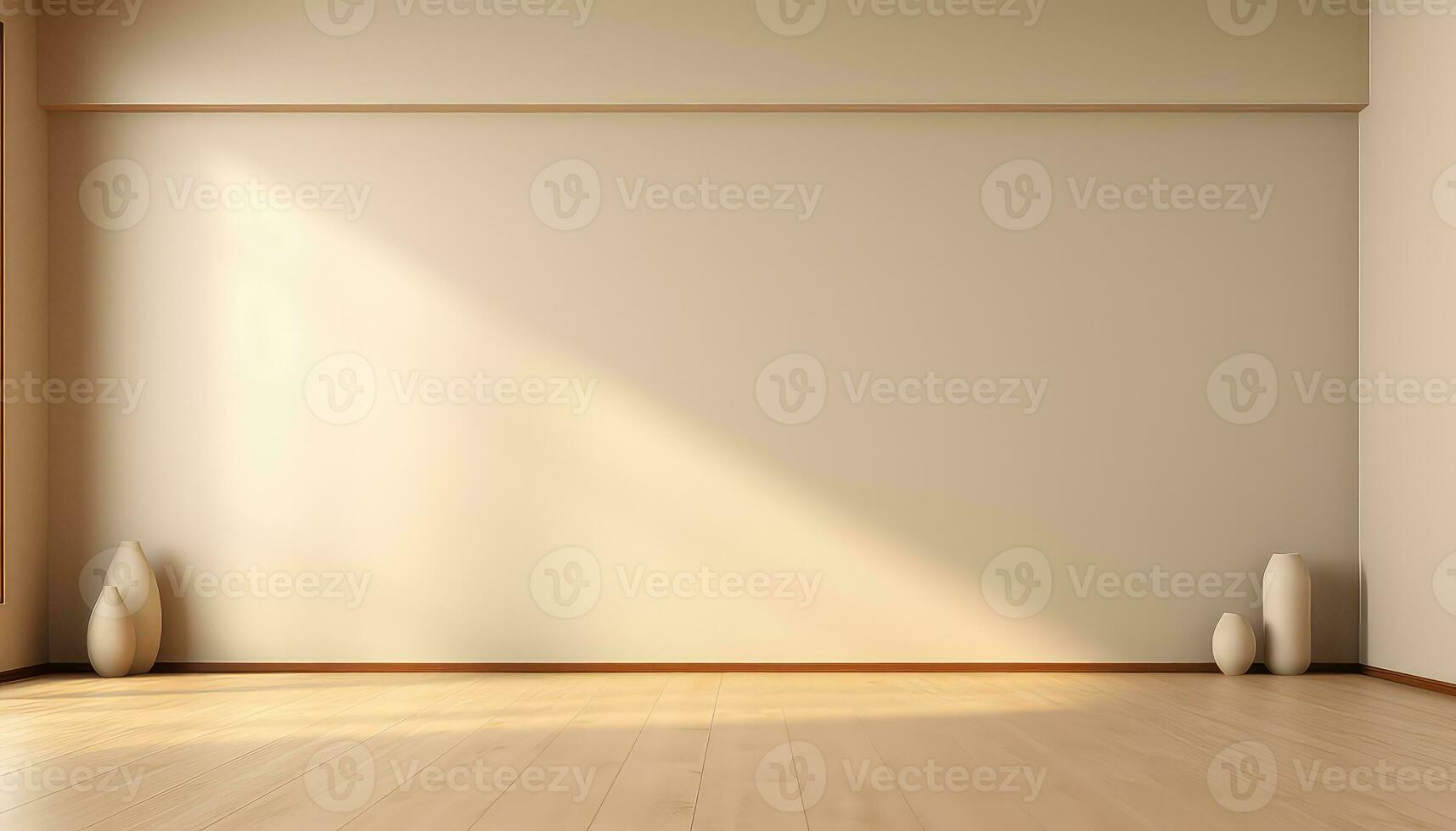 Beige Wall and Floor with Soft Right Light Detail AI generated photo