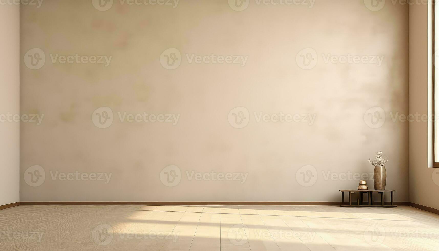 Beige Wall and Floor with Soft Right Light Detail AI generated photo