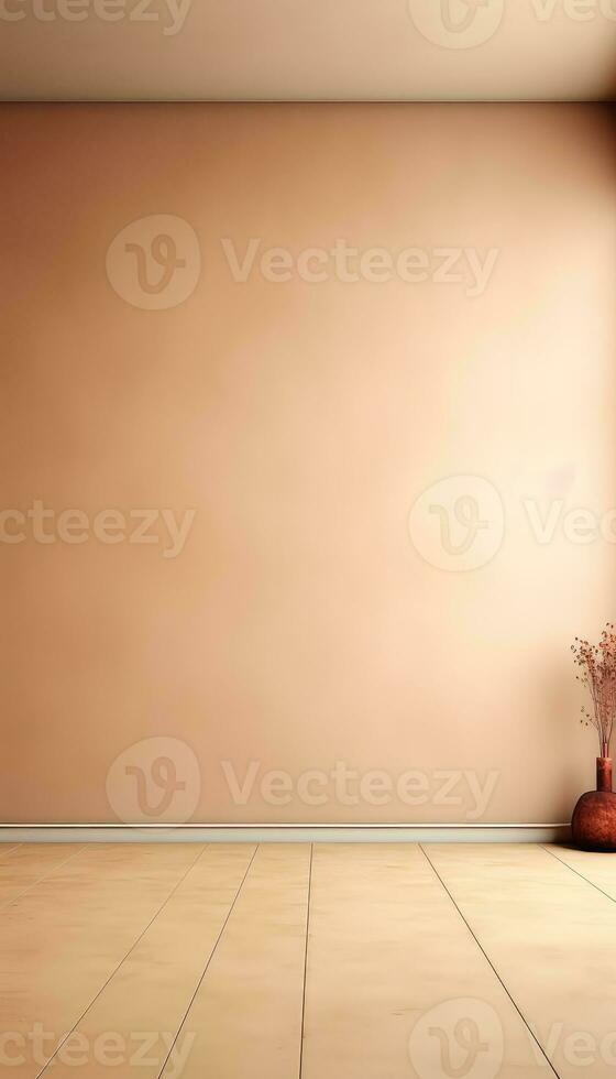 Beige Wall and Floor with Soft Right Light Detail AI generated photo