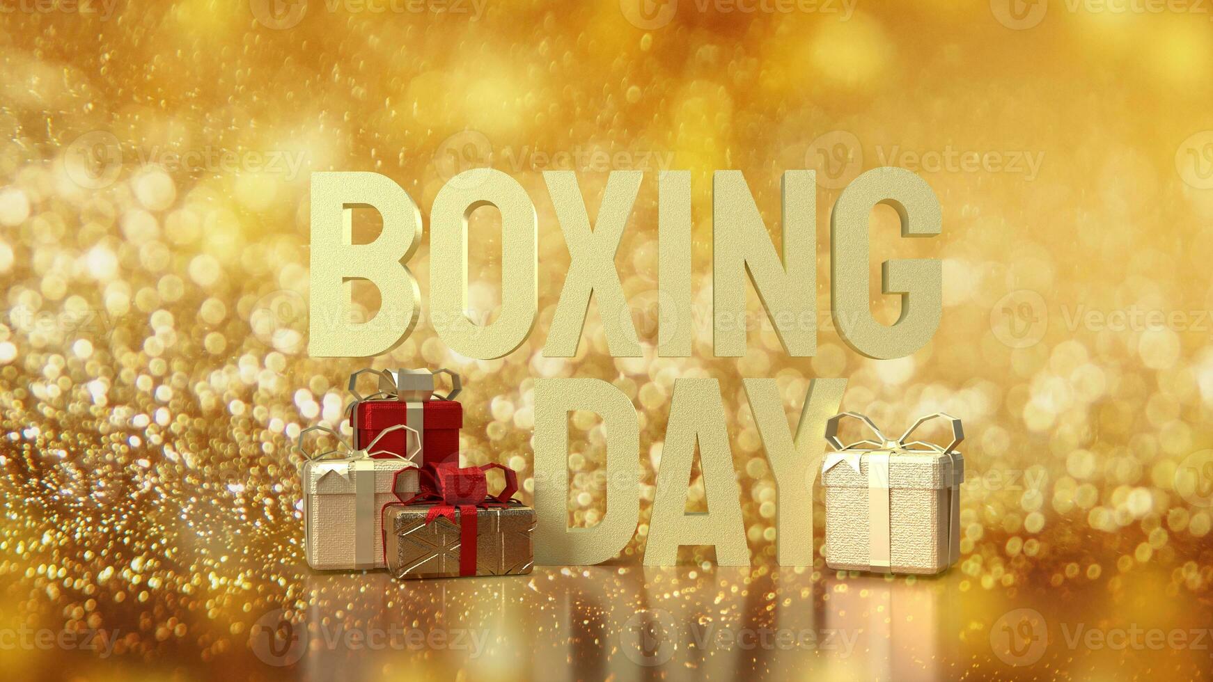 The Gift box and Boxing Day word for Marketing concept 3d rendering photo