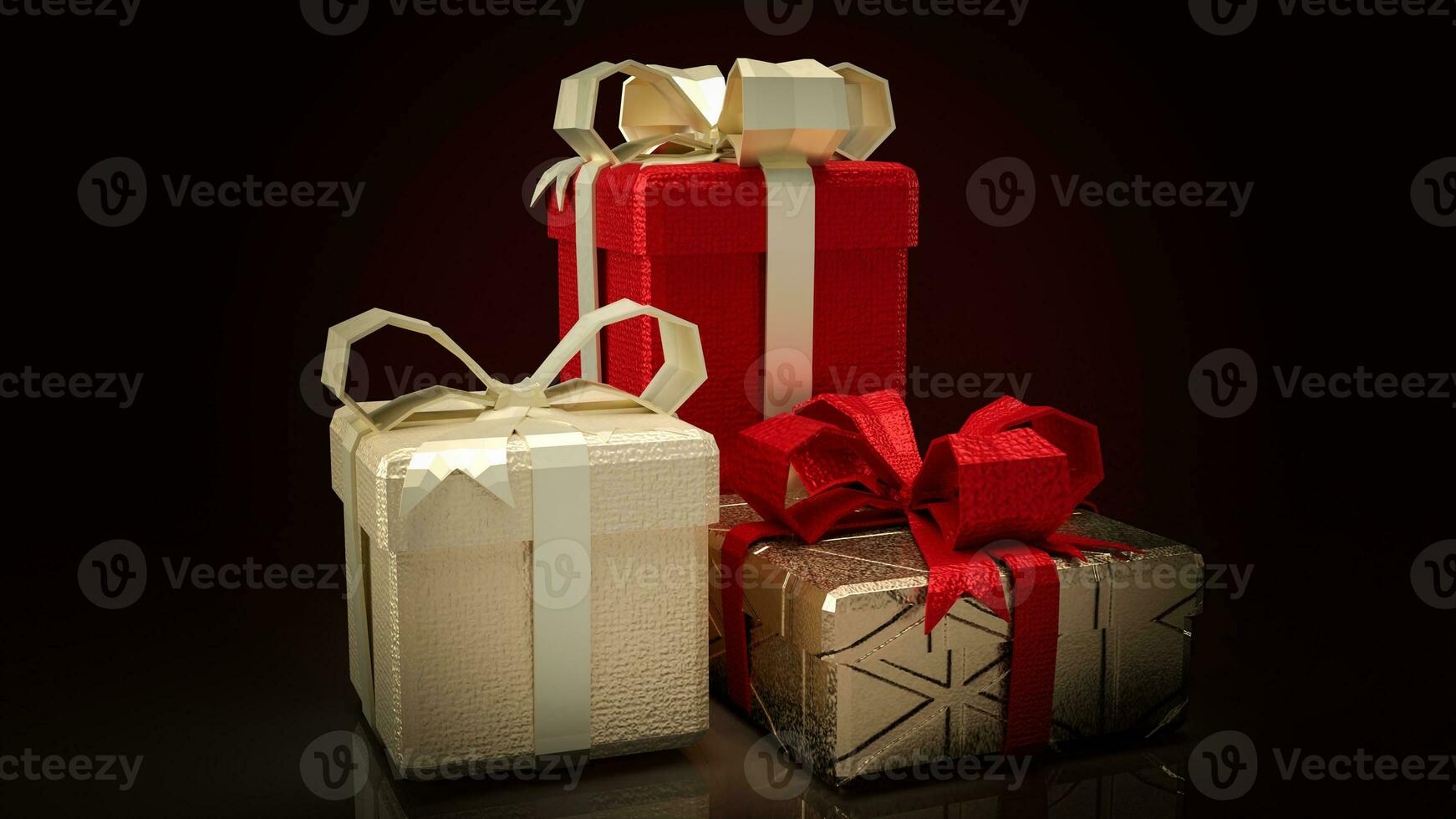 The Gift box for Holiday or celebrity and marketing concept 3d rendering photo