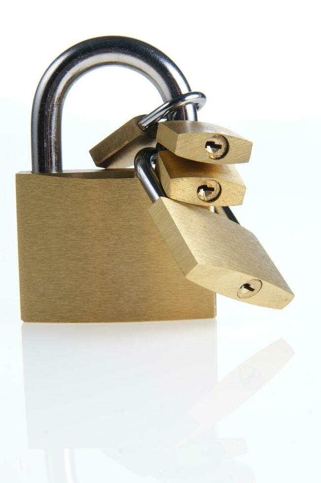 a lock with several locks and keys photo