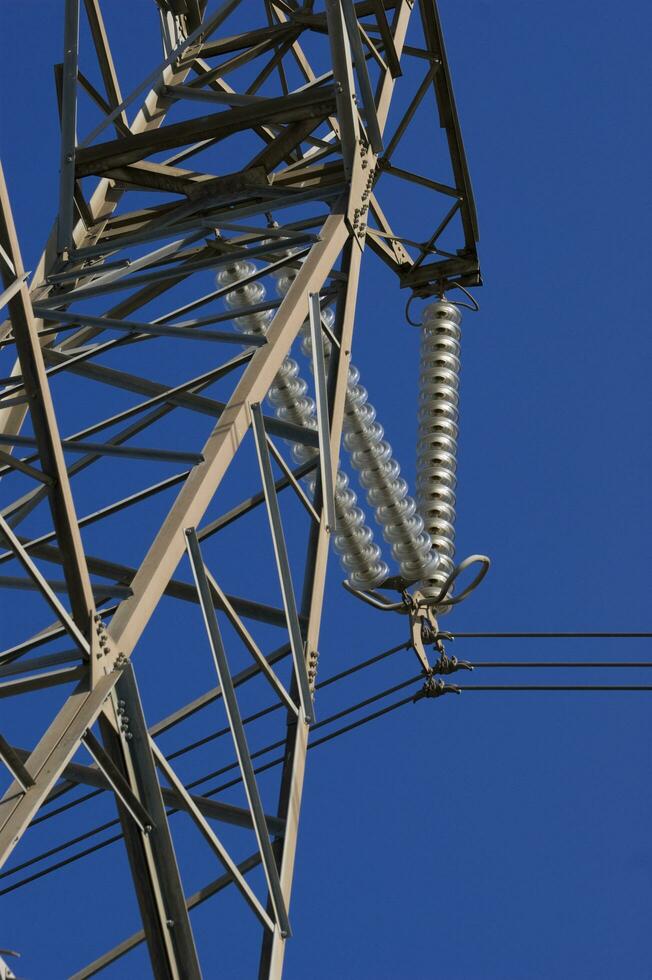 a close up of a power line with wires attached photo