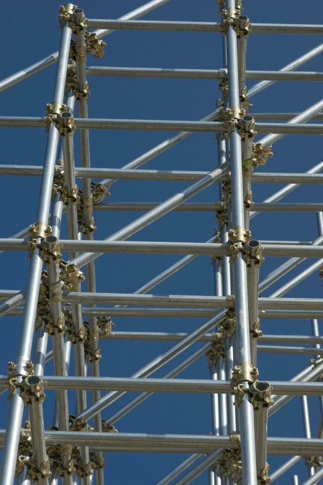 scaffolding with metal bars and bolts photo
