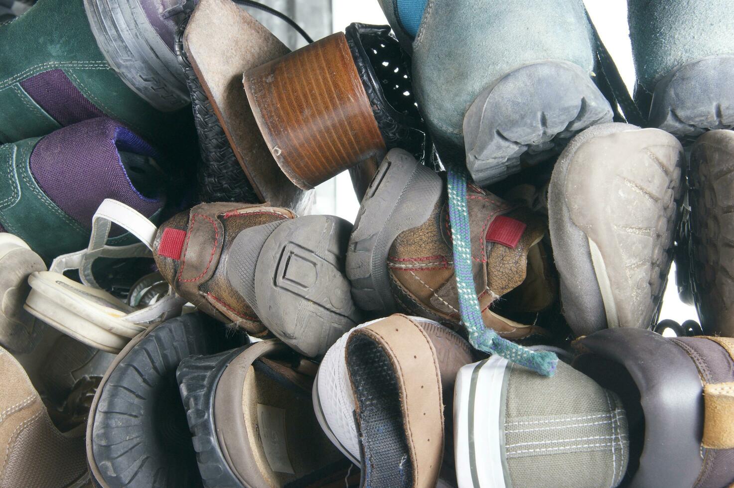 a pile of shoes photo