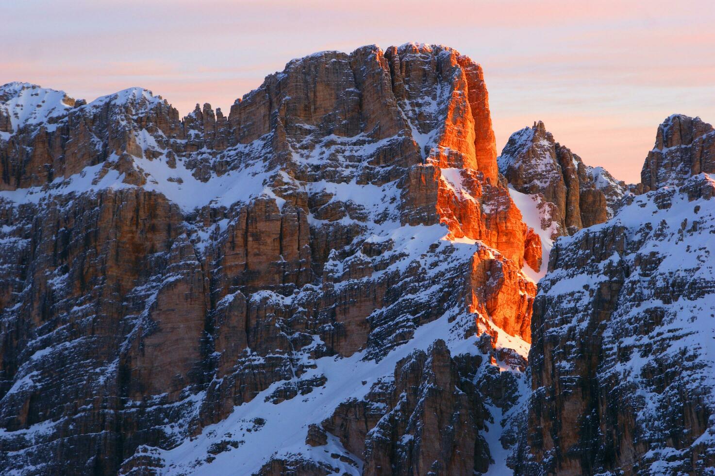 view of the Dolomites mountain range photo