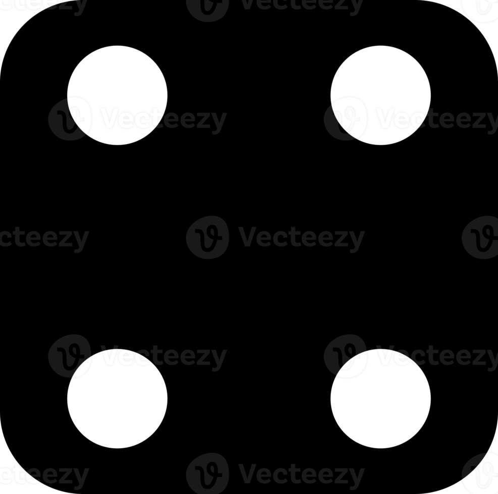 Black square face cube game dice icon png