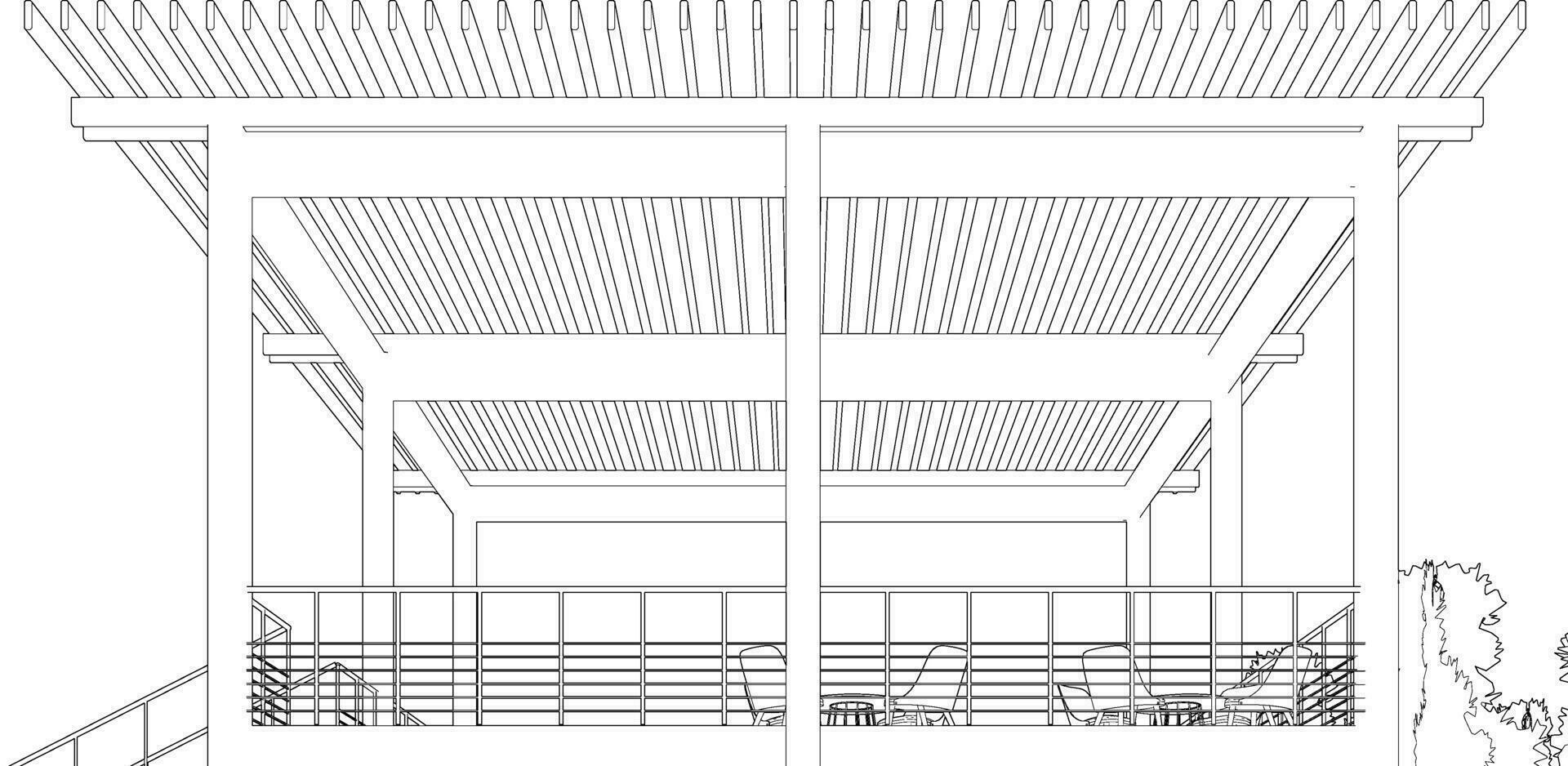 3D illustration of building project vector