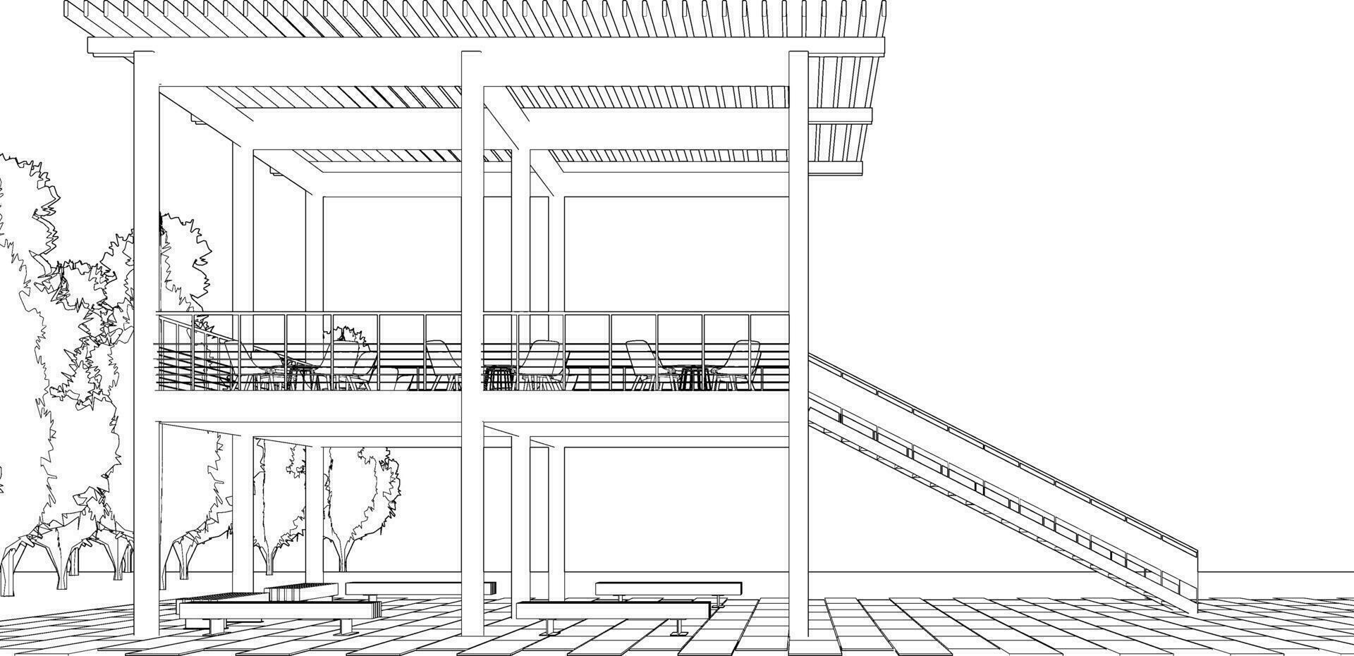 3D illustration of building project vector