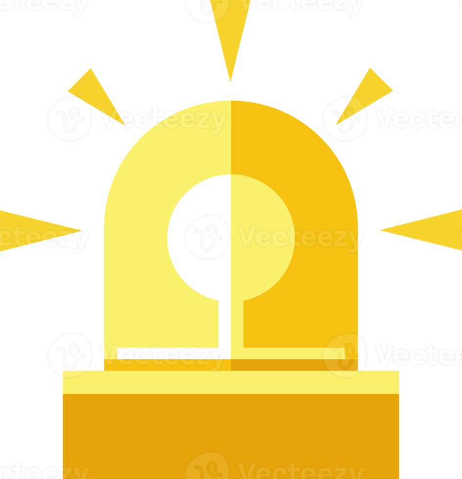 Yellow golden alarm siren emergency fighing light icon png