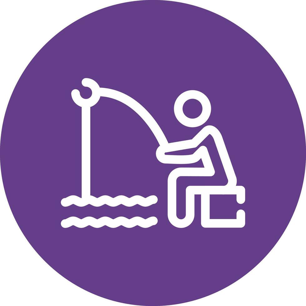 Shore Fishing Creative Icon Design vector
