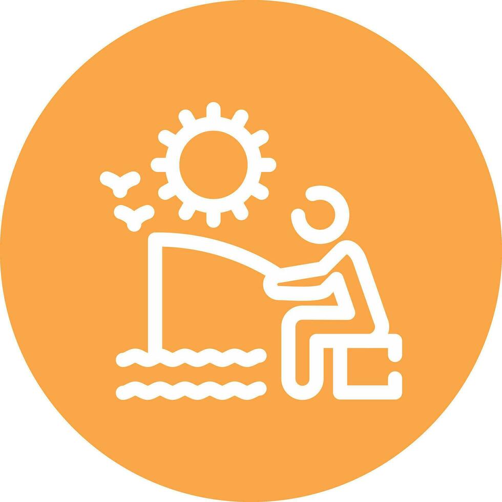 Summer Fishing Creative Icon Design vector