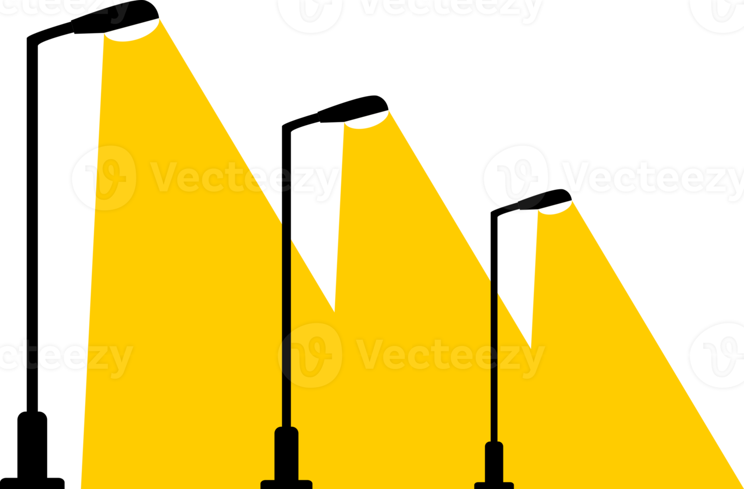 Electric streetlight lamp pole illumination at night png