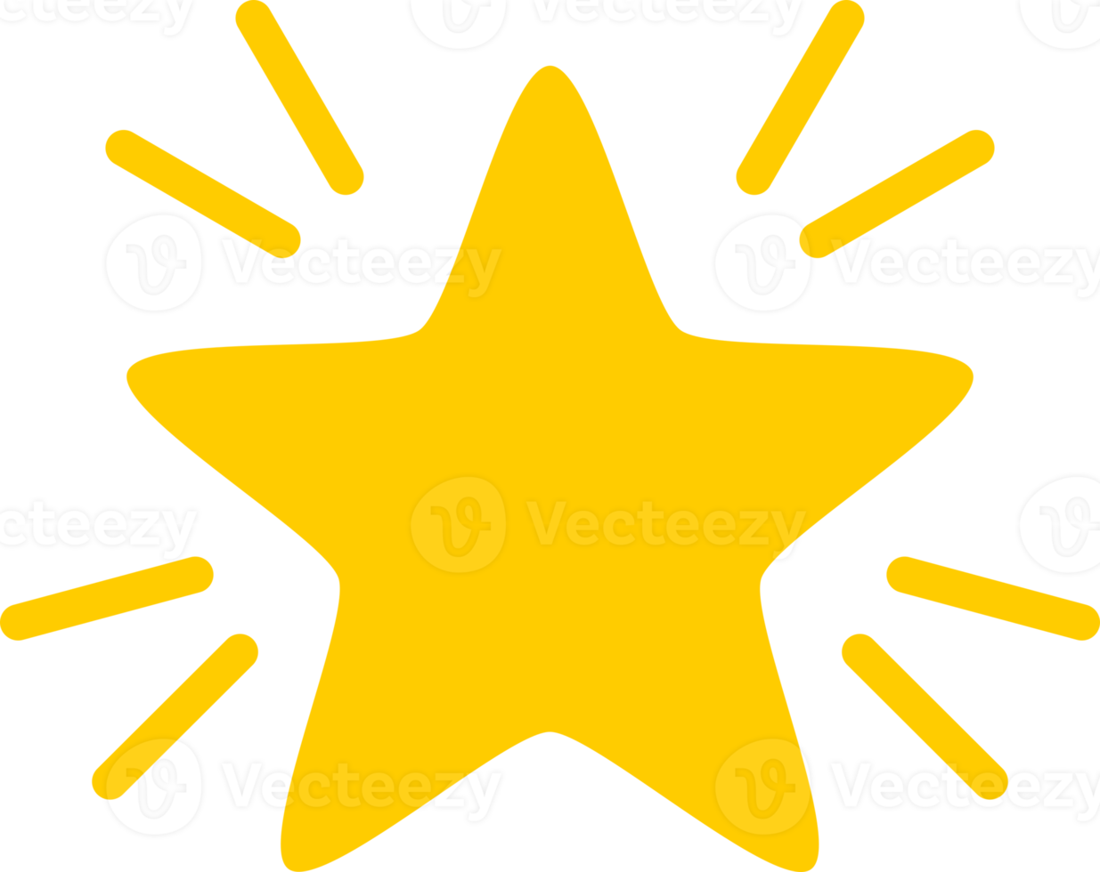 Yellow shining sparkle star icon png