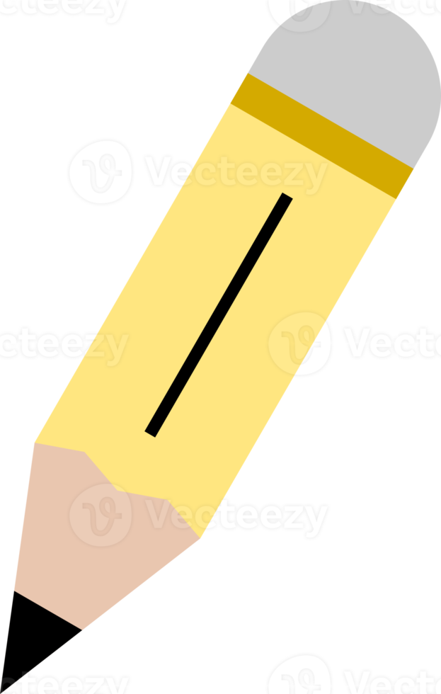 Yellow pencil drawing writing line school or office supplies icon png