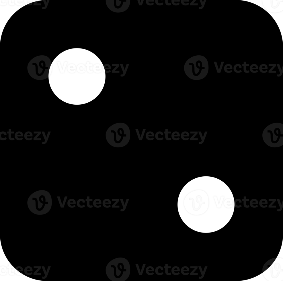 Black square face cube game dice icon png