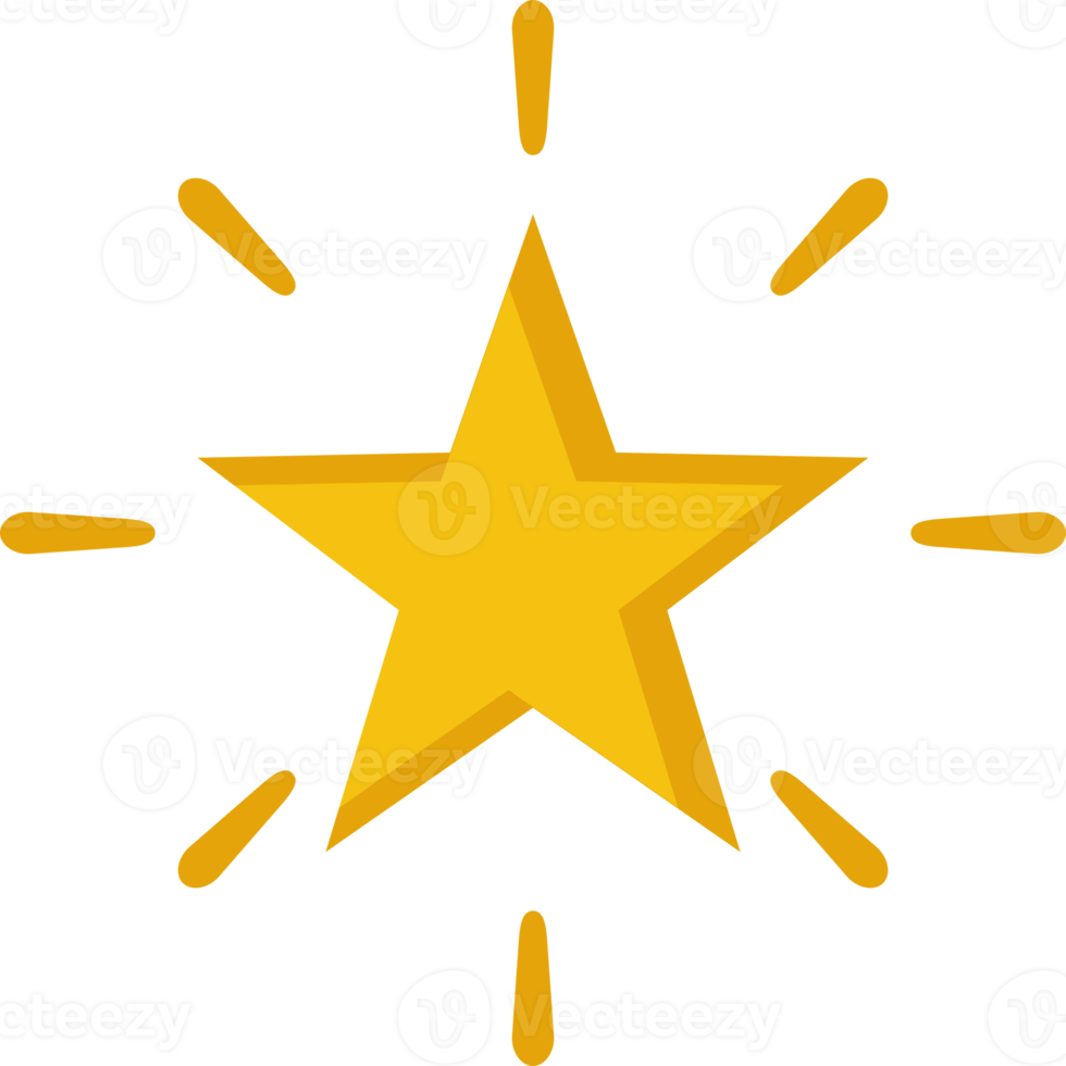 Yellow shining sparkle star icon png