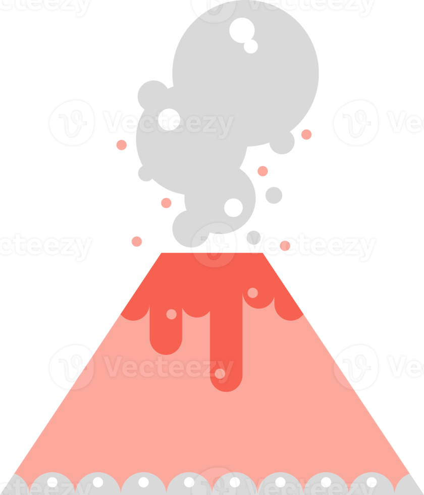 vulcano eruzione montagna con magma lava scarabocchio png