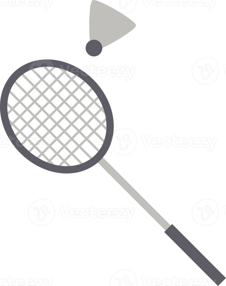 Badminton racket with shuttlecock sport icon png