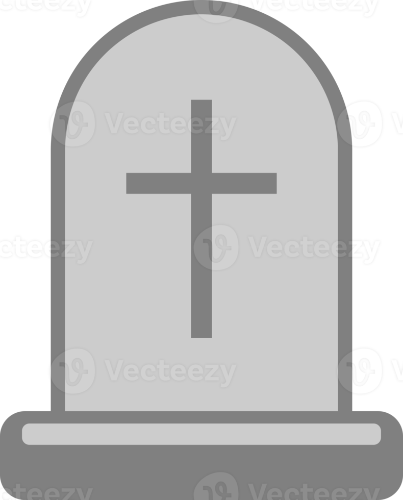 Grave tomb with cross halloween icon png