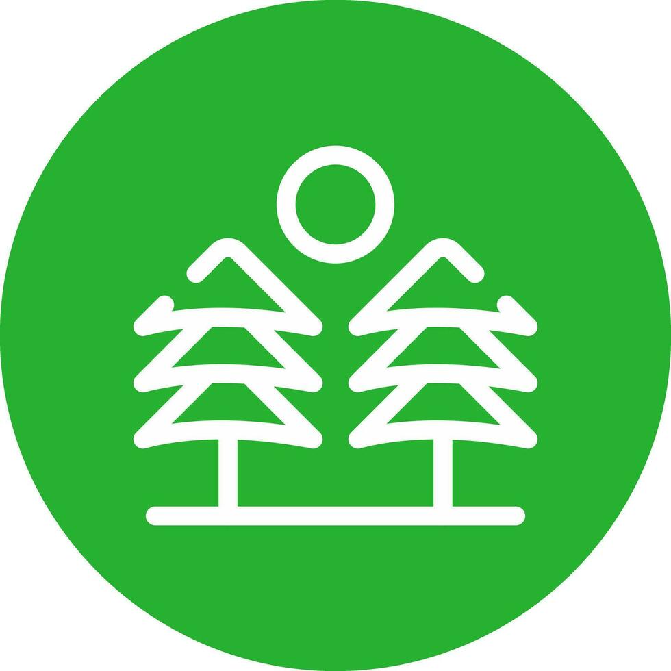 Pine Trees Landscape Creative Icon Design vector