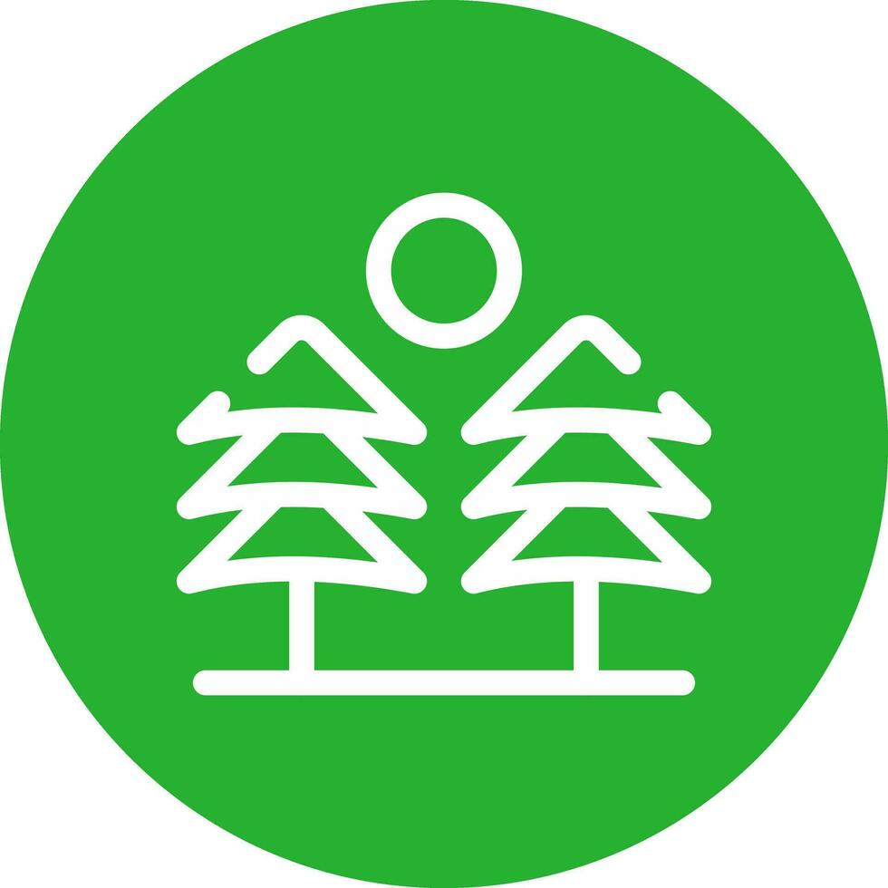 Pine Trees Landscape Creative Icon Design vector