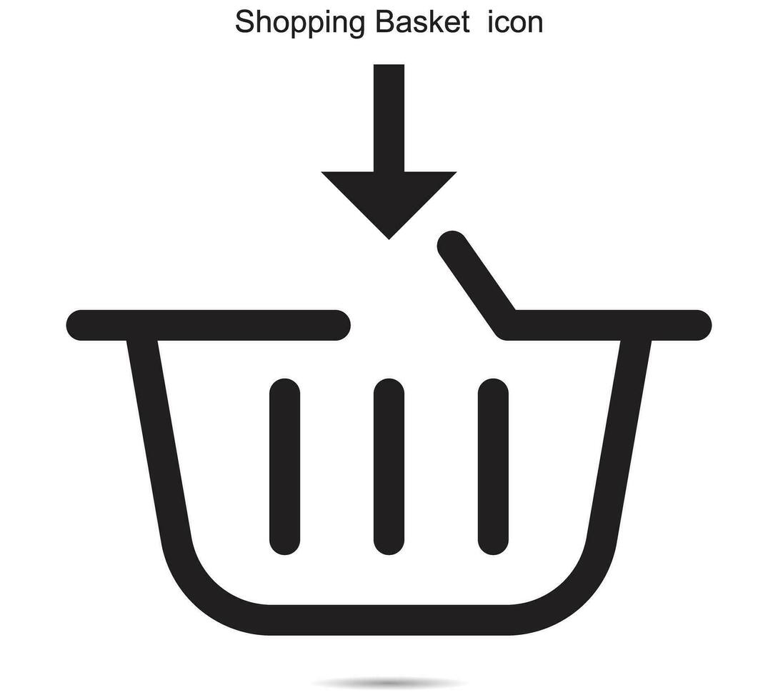 compras cesta icono, vector ilustración