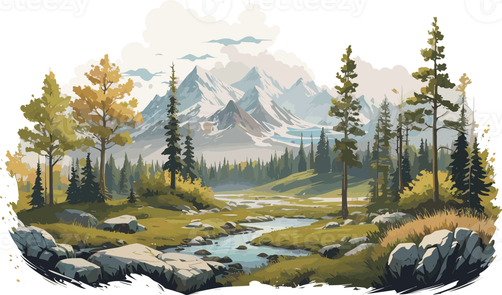 Tundra Forest travel outdoor AI Generative png