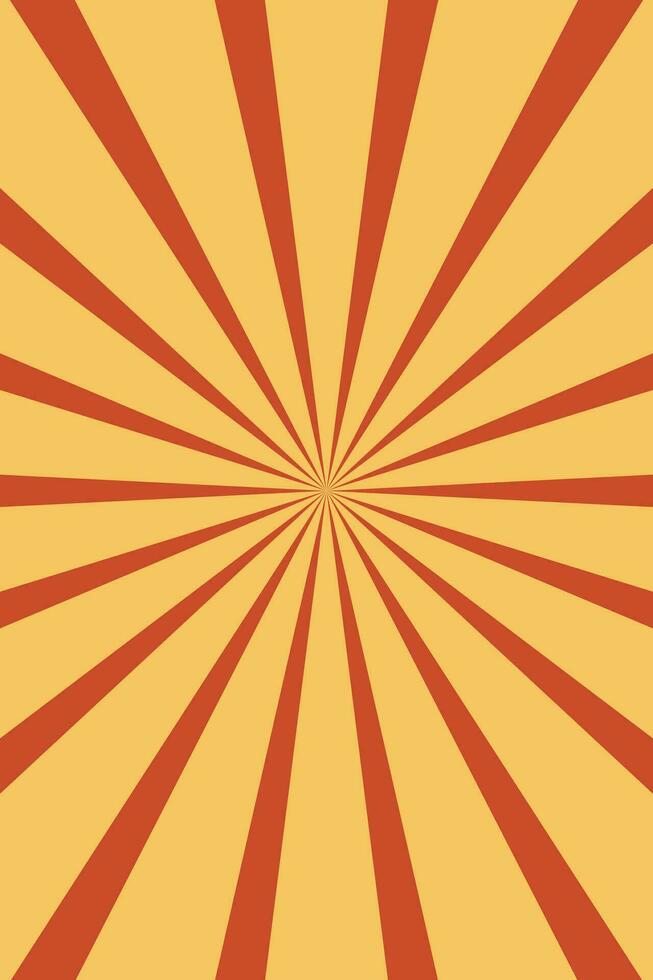 Retro background of sunbeams. Groove poster radial color rays explosion. Vector backdrop
