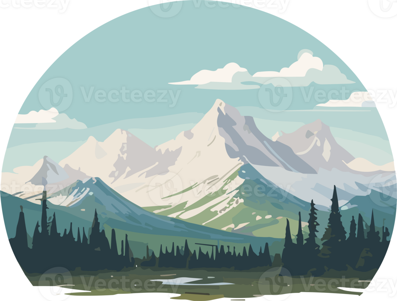 Tundra Forest travel outdoor AI Generative png