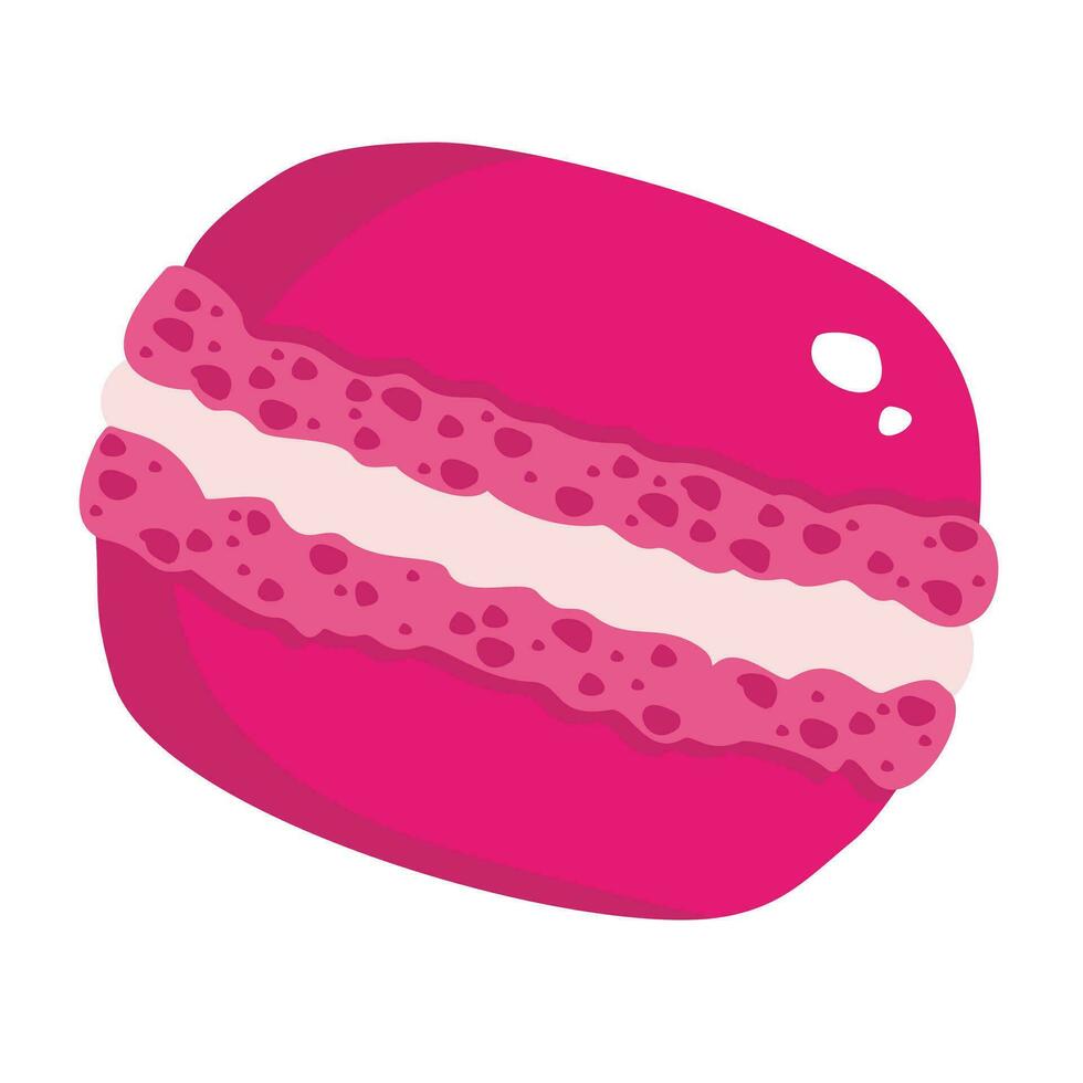 Red macaroon almond cake. Vector. vector