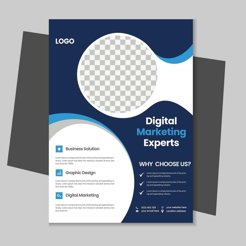 Free geometric vector shape and clean a4 flyer borchure template design, Corporate business flyer, Brochure design with mockup