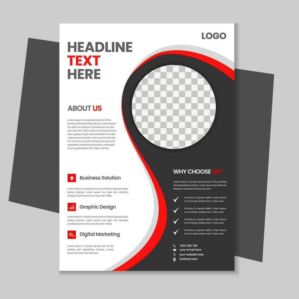 Single page business flyer a4 template with mockup 30755209 Vector Art Single page business flyer a4 template with mockup 30755209 Vector Art