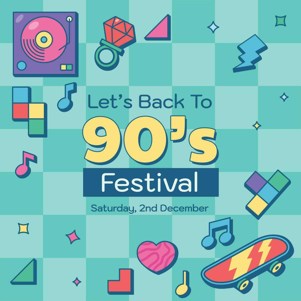 Invitation To Nineties Festival vector