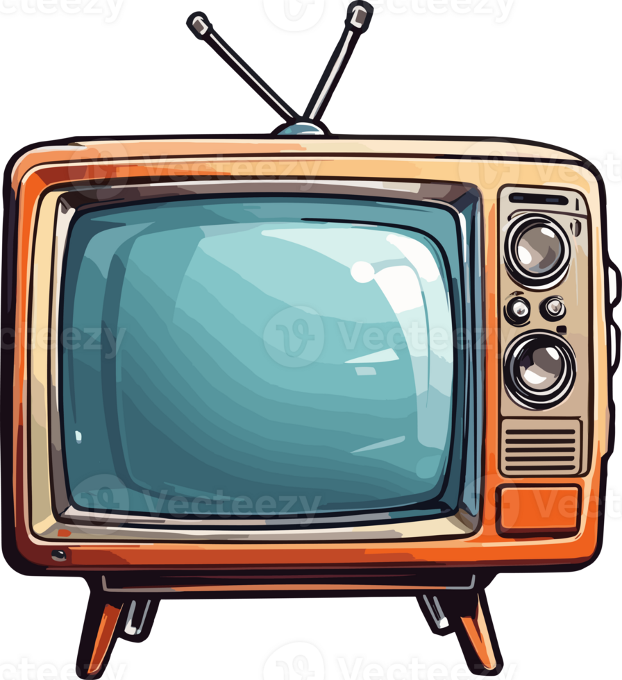 Television Vintage Retro AI Generative png