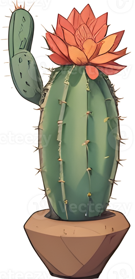 Cactus in Pot AI Generative png