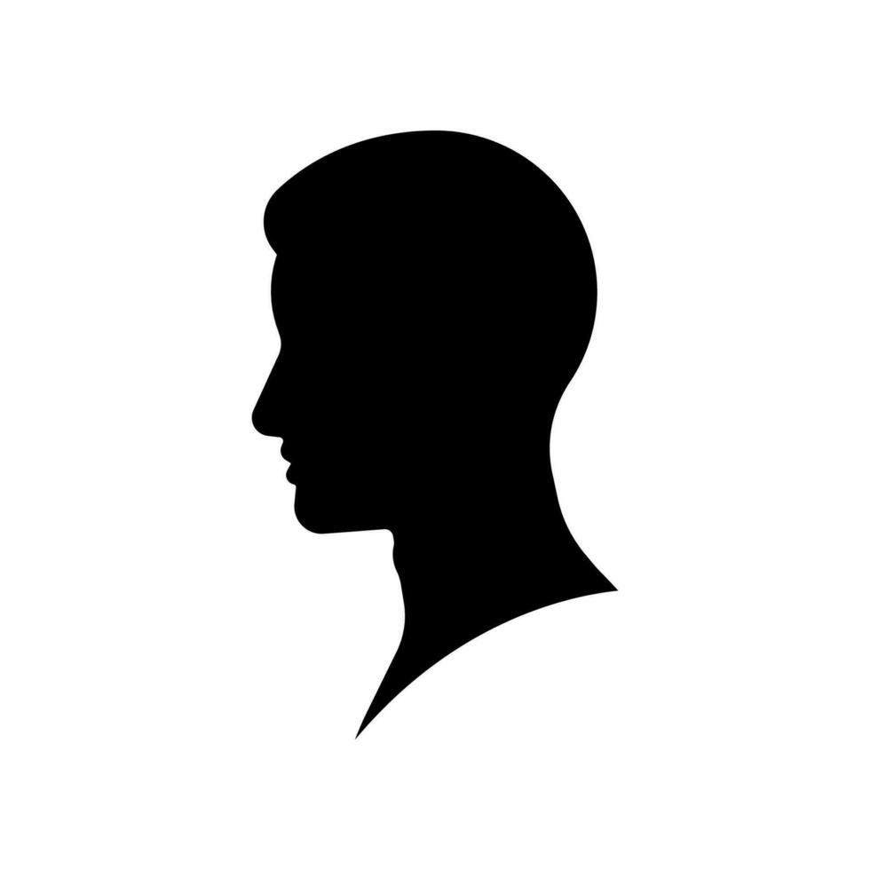 silueta de masculino cabeza lado ver vector