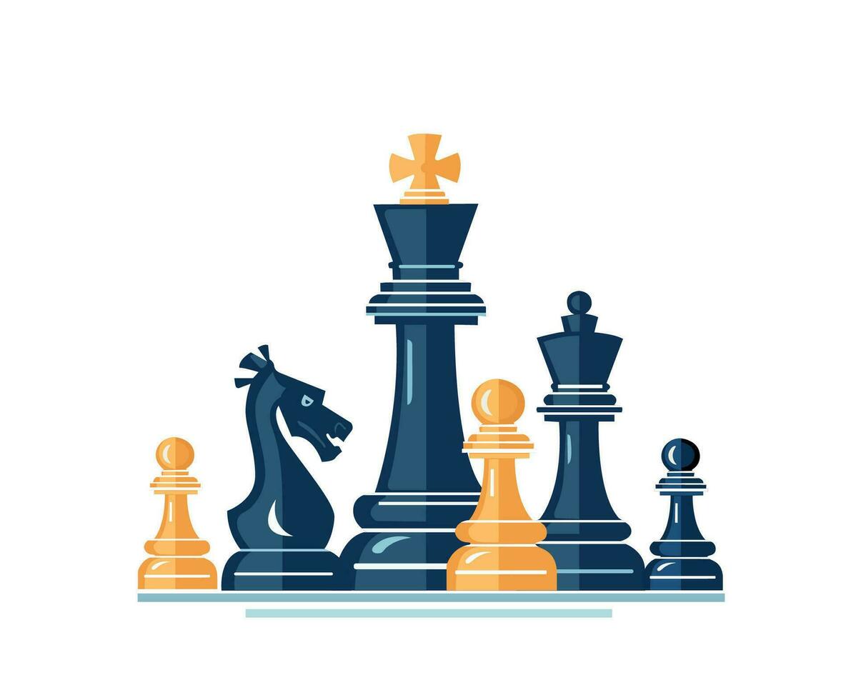 chess pieces on a white background Vector illustration manually created