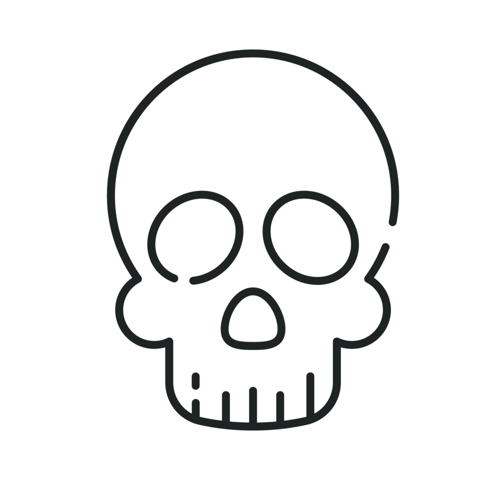 Skull Halloween icon, Line icon, Halloween clip art png