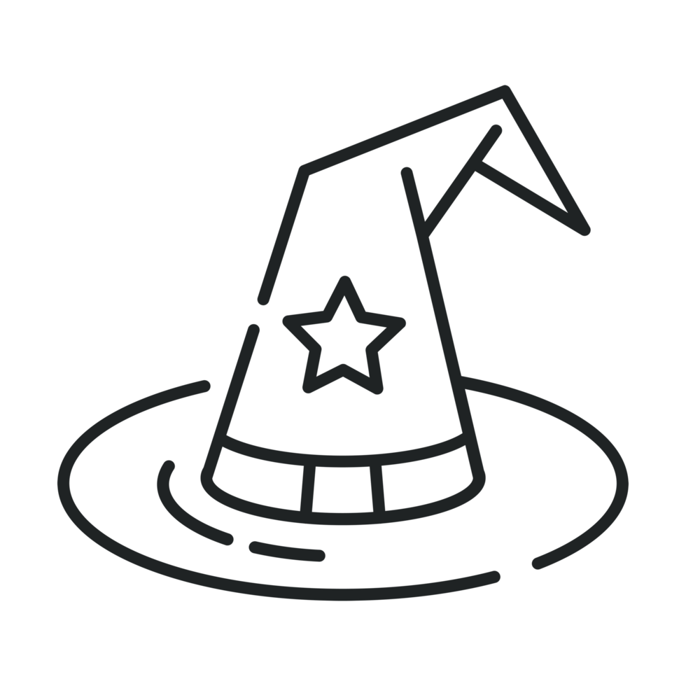 Witch Hat Halloween icon, Line icon, Halloween clip art png