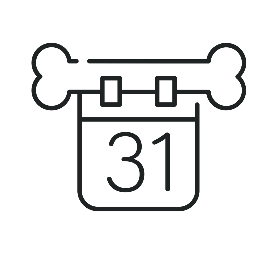 Calendar Halloween icon, 31 October, Line icon, Halloween clip art