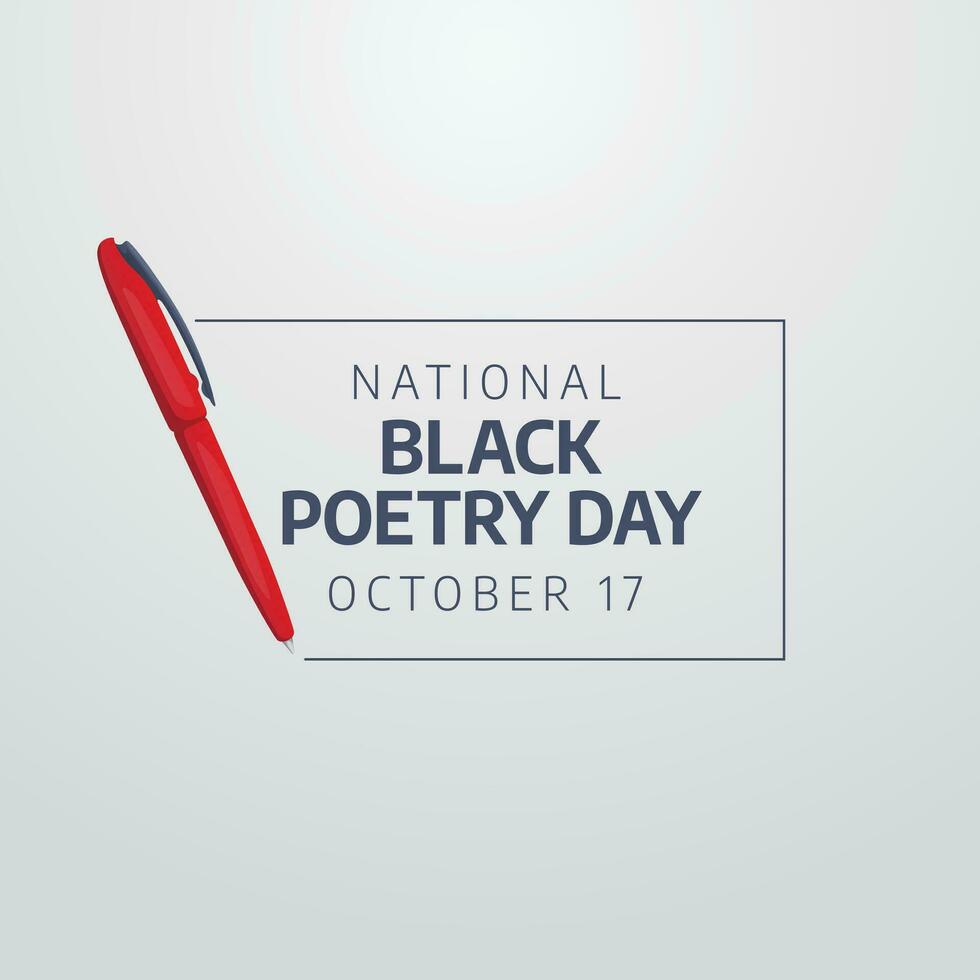 Black Poetry Day design template good for celebration usage. pen vector illustration. poetry illustration. vector eps 10.