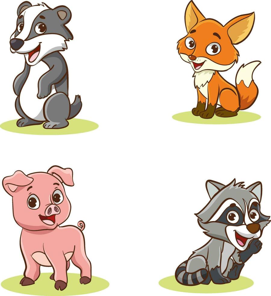 vector ilustración de bebé animales