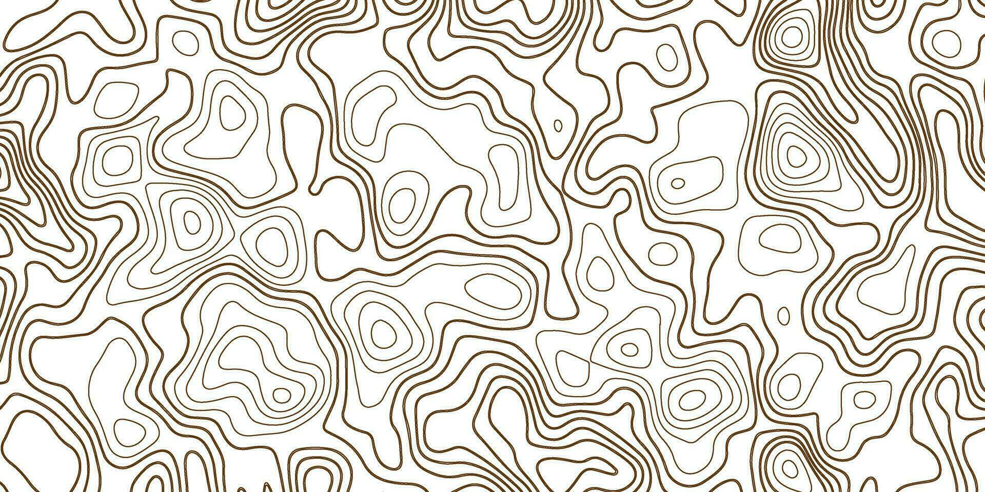 Topographic Map. Topography Background. Seamless Pattern of Lines and Curves in Brown and vector