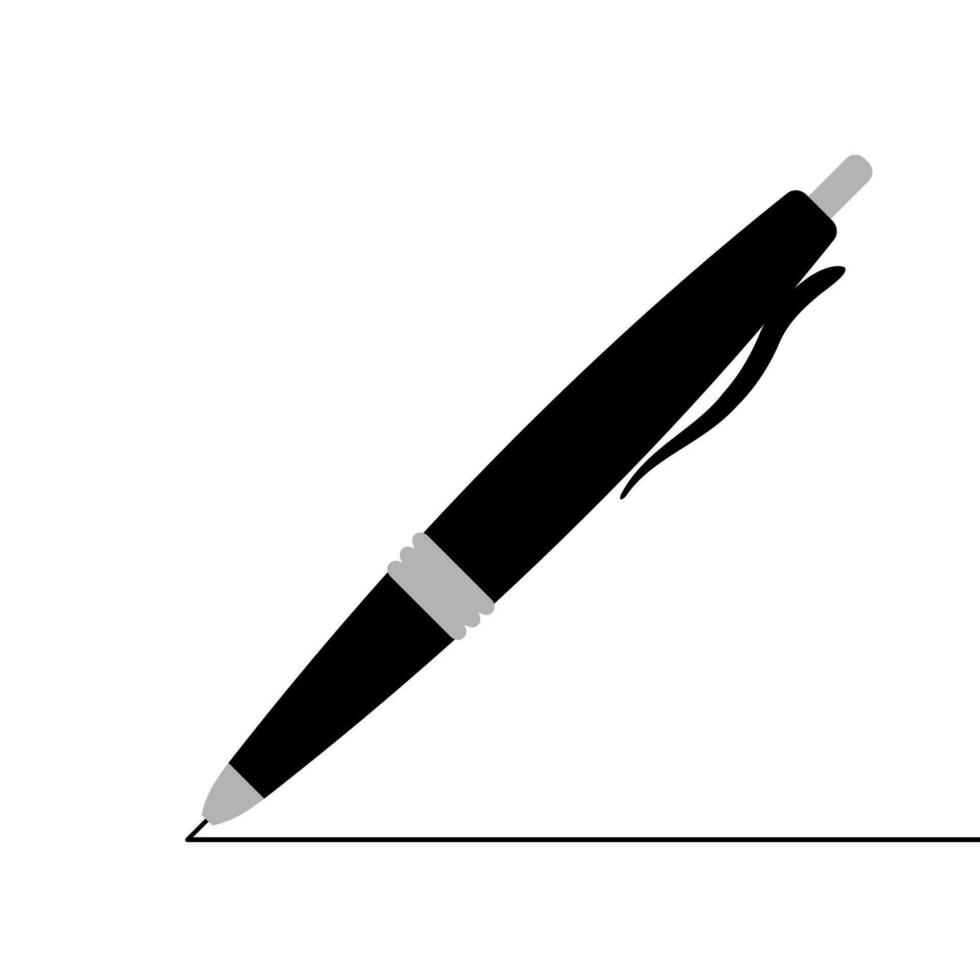 Ballpoint Pen Icon Flat Design vector