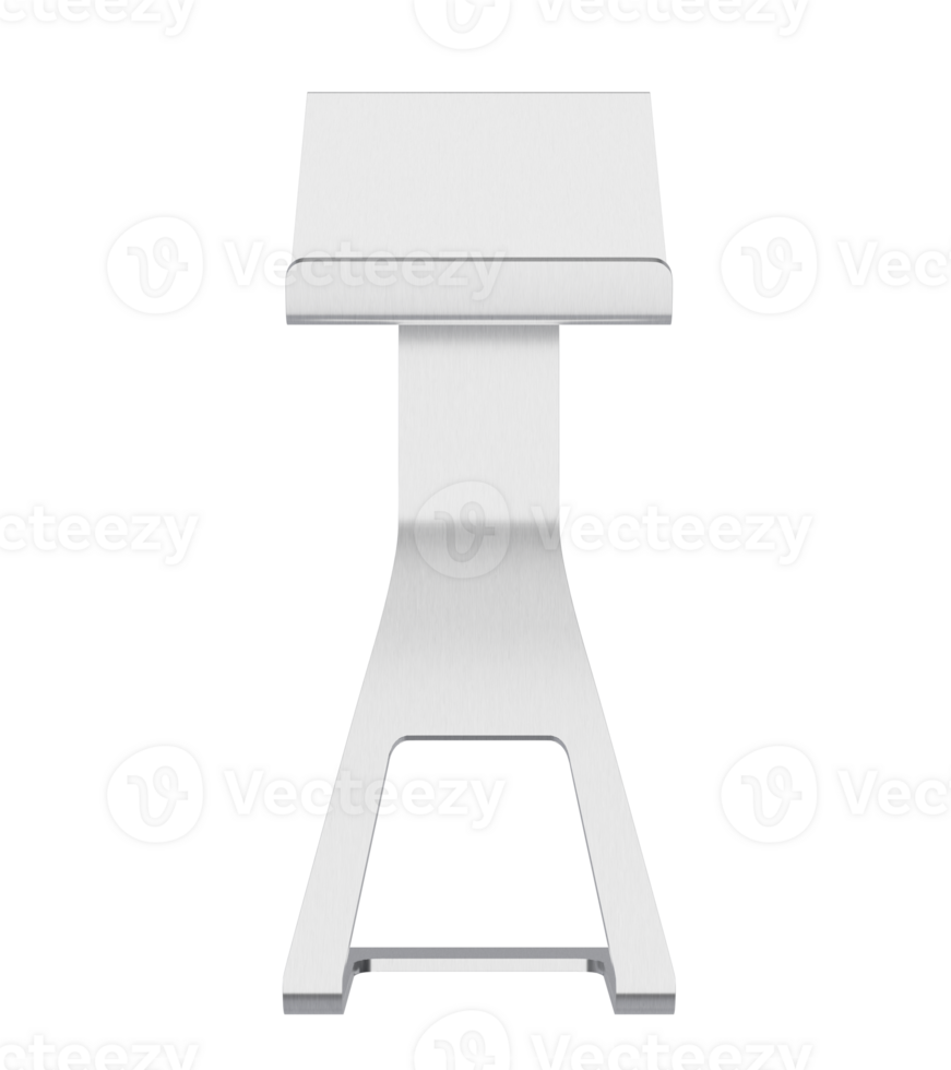 Empty stainless steel shop menu rack , physical layout template for design, 3D illustration png