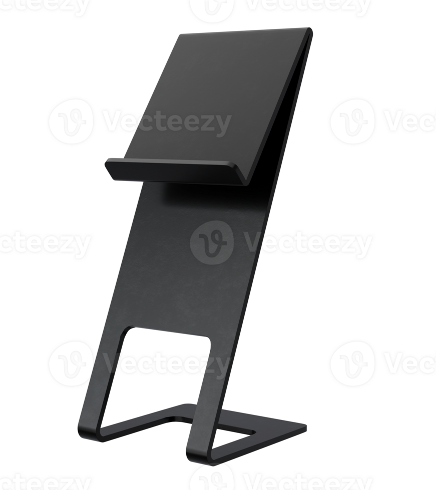 Empty shop menu rack , physical layout template for design, 3D illustration png